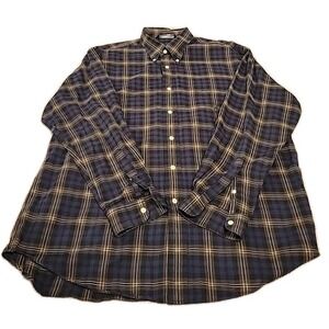 NAUTICA PLAID LARGE BROWN BLUE CREAM LOGO LONG SLEEVE FALL. COLORS